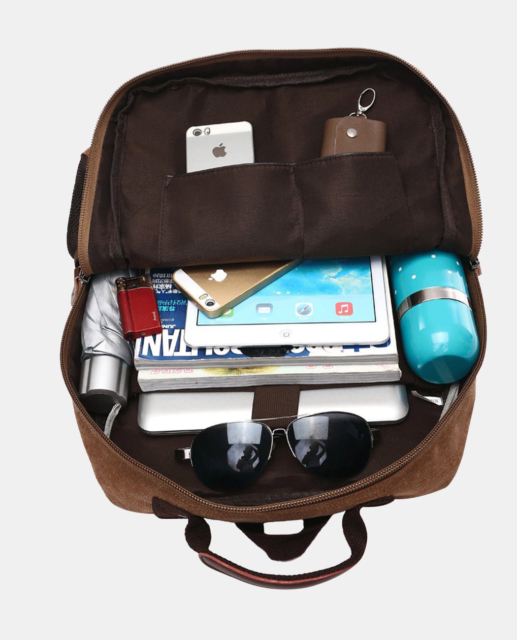 Muti Pockets Canvas Backpack