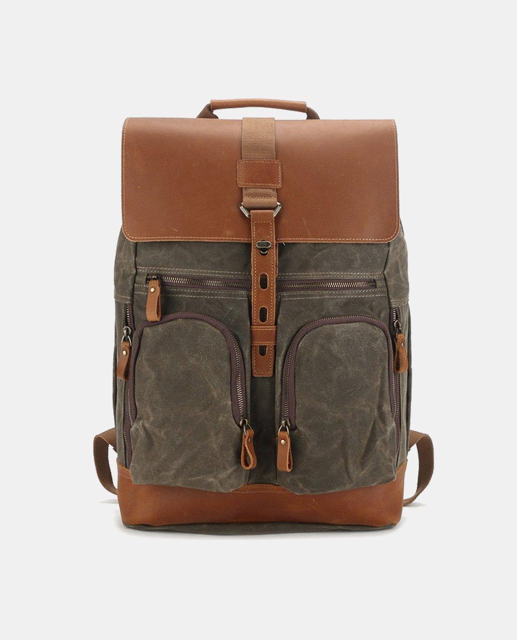 Large Canvas Leather Backpack