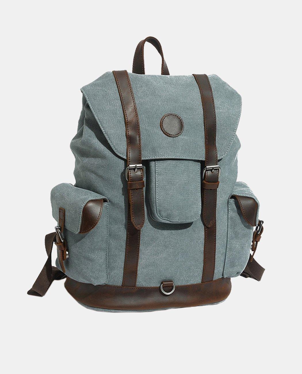 Classic Large Canvas Backpack -Backpacks- BAGHUGS-FX-04-566-Lake Blue