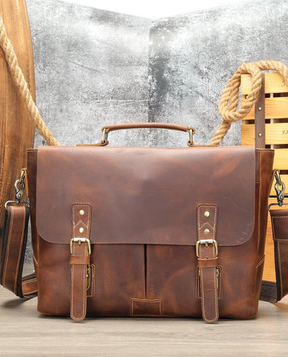 Brown Leather Messenger Bag