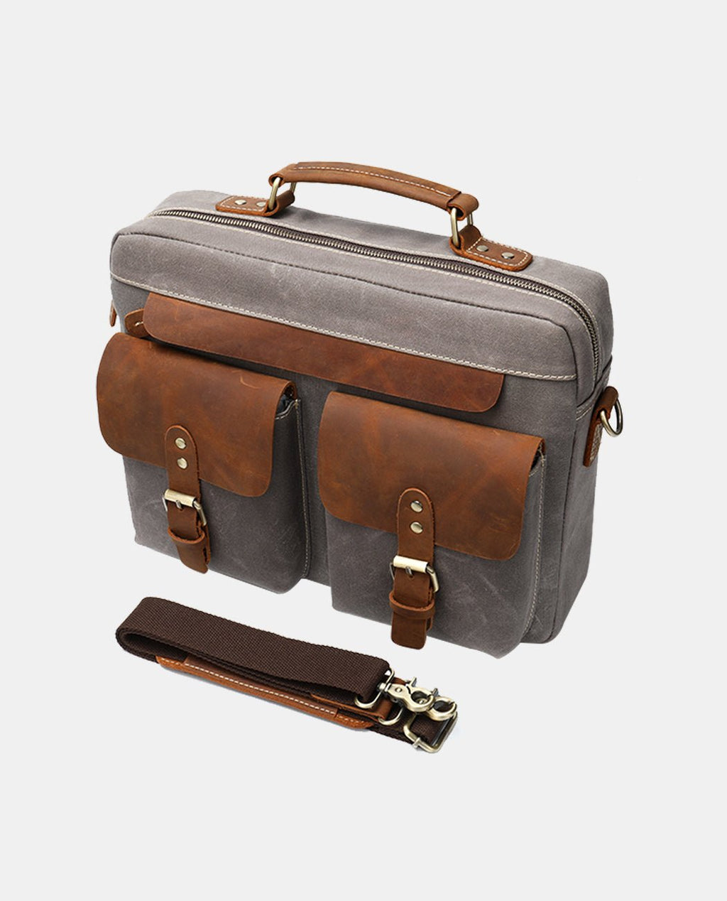 Classic Leather Sling Bag -Bags- BAGHUGS-MR-03-327-Brown
