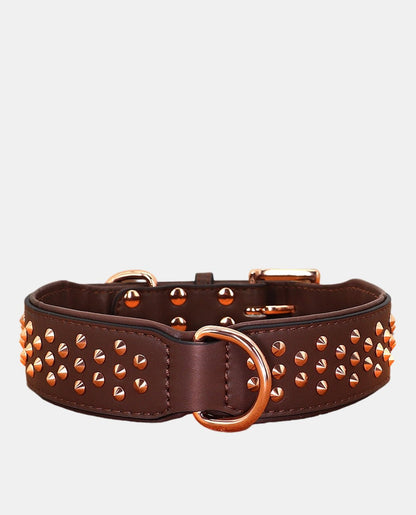 Cone Leather Dog Collar
