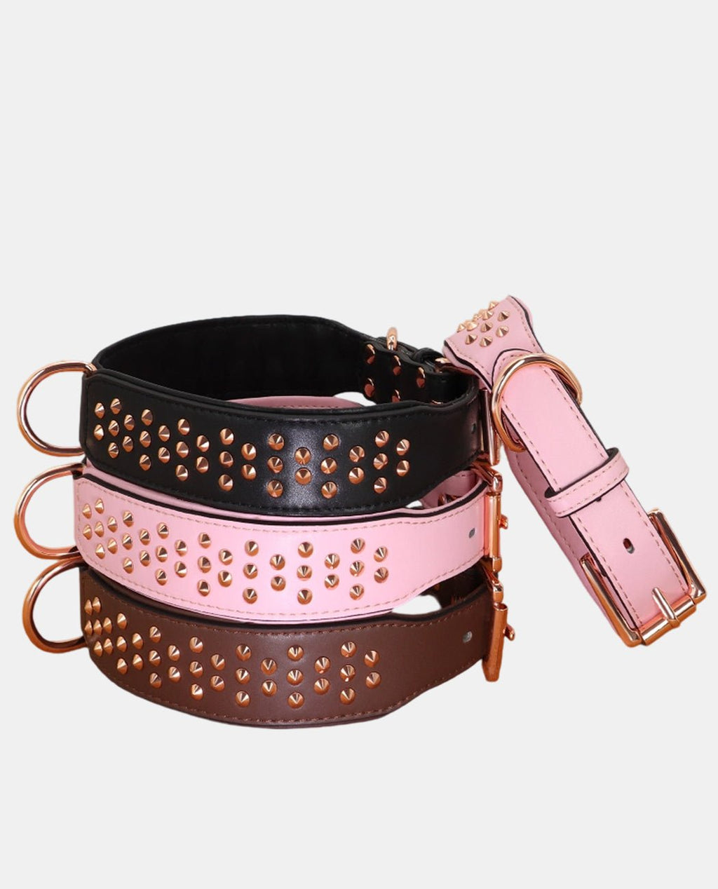 Cone Leather Dog Collar