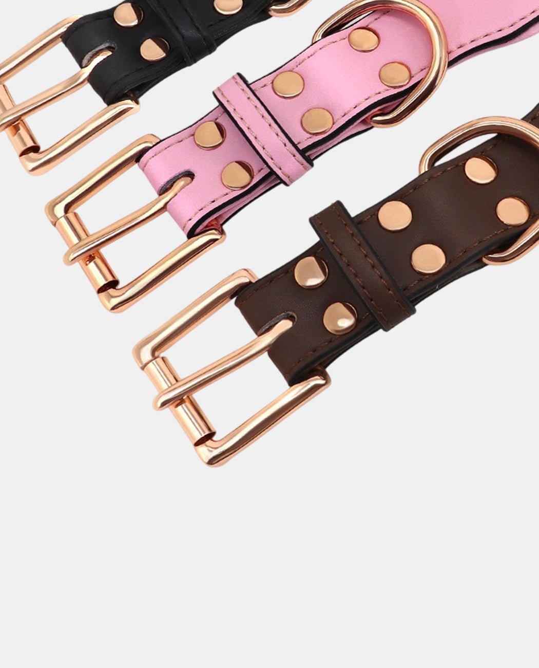 Cone Leather Dog Collar