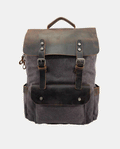 Leather Flip Canvas Backpack – Gray | BAGHUGS