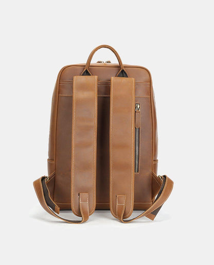 Khaki Leather Backpack