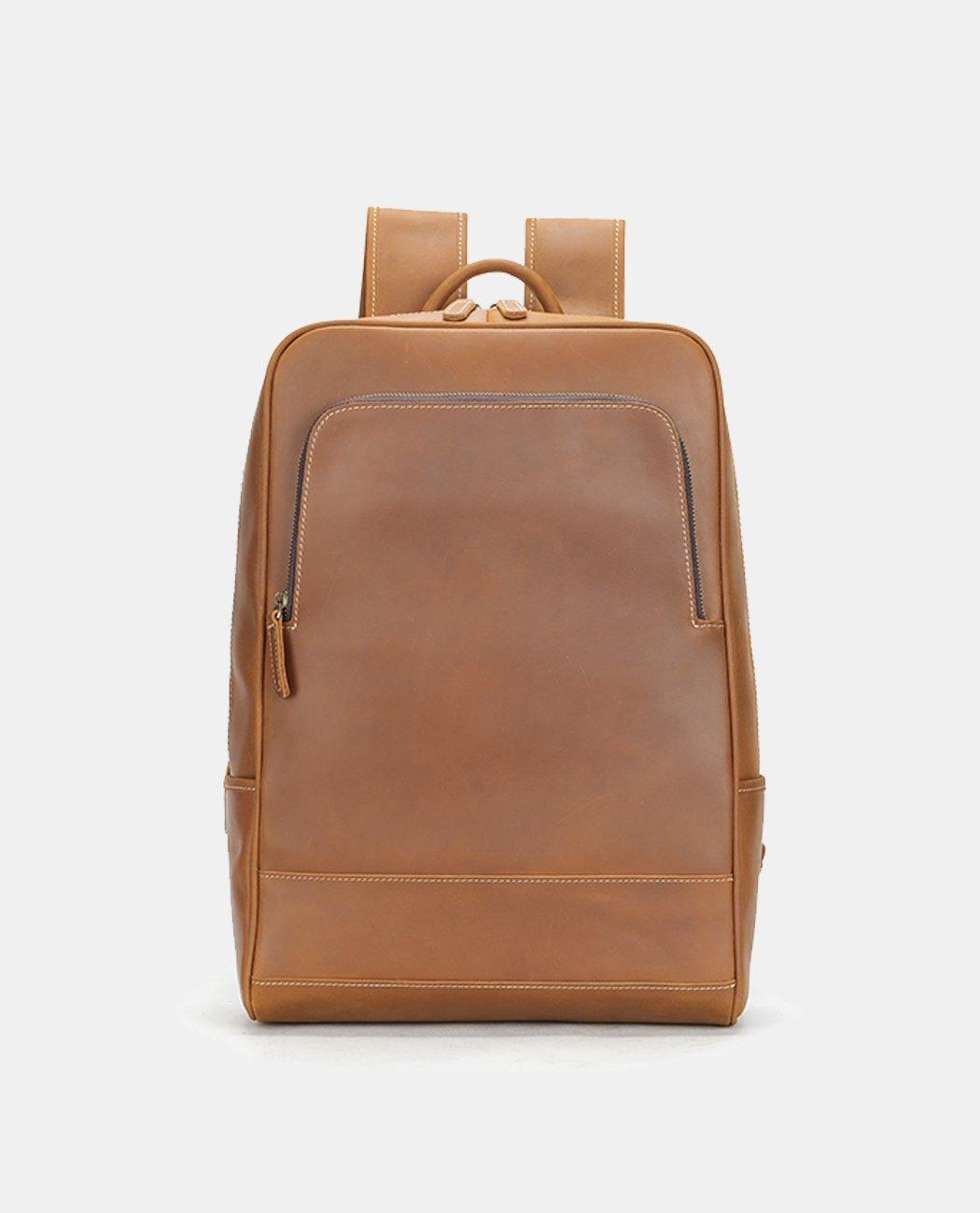 Khaki Leather Backpack