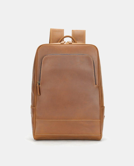 Khaki Leather Backpack