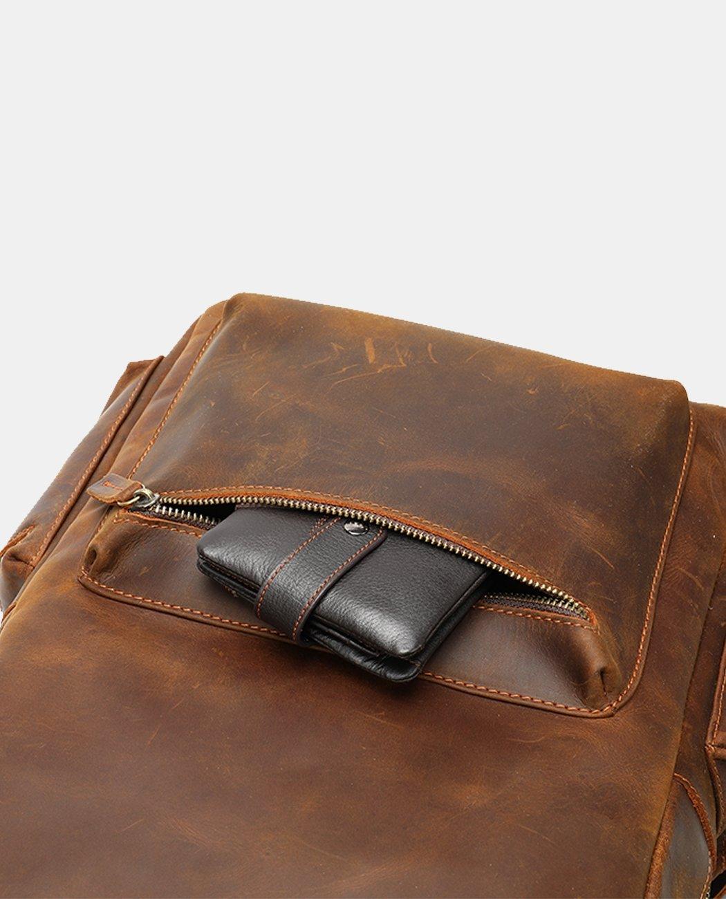 Classic Leather Backpack -Backpacks- BAGHUGS--