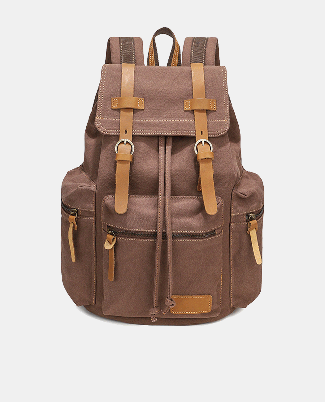 Brown Canvas Backpack -Backpacks- BAGHUGS-KJ1004-Brown