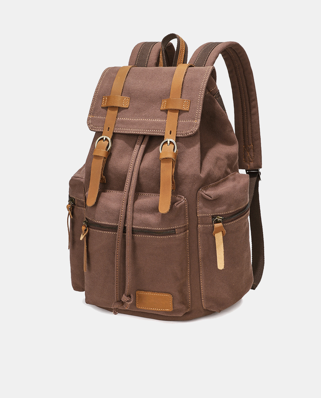 Brown Canvas Backpack -Backpacks- BAGHUGS-KJ1003-Gray