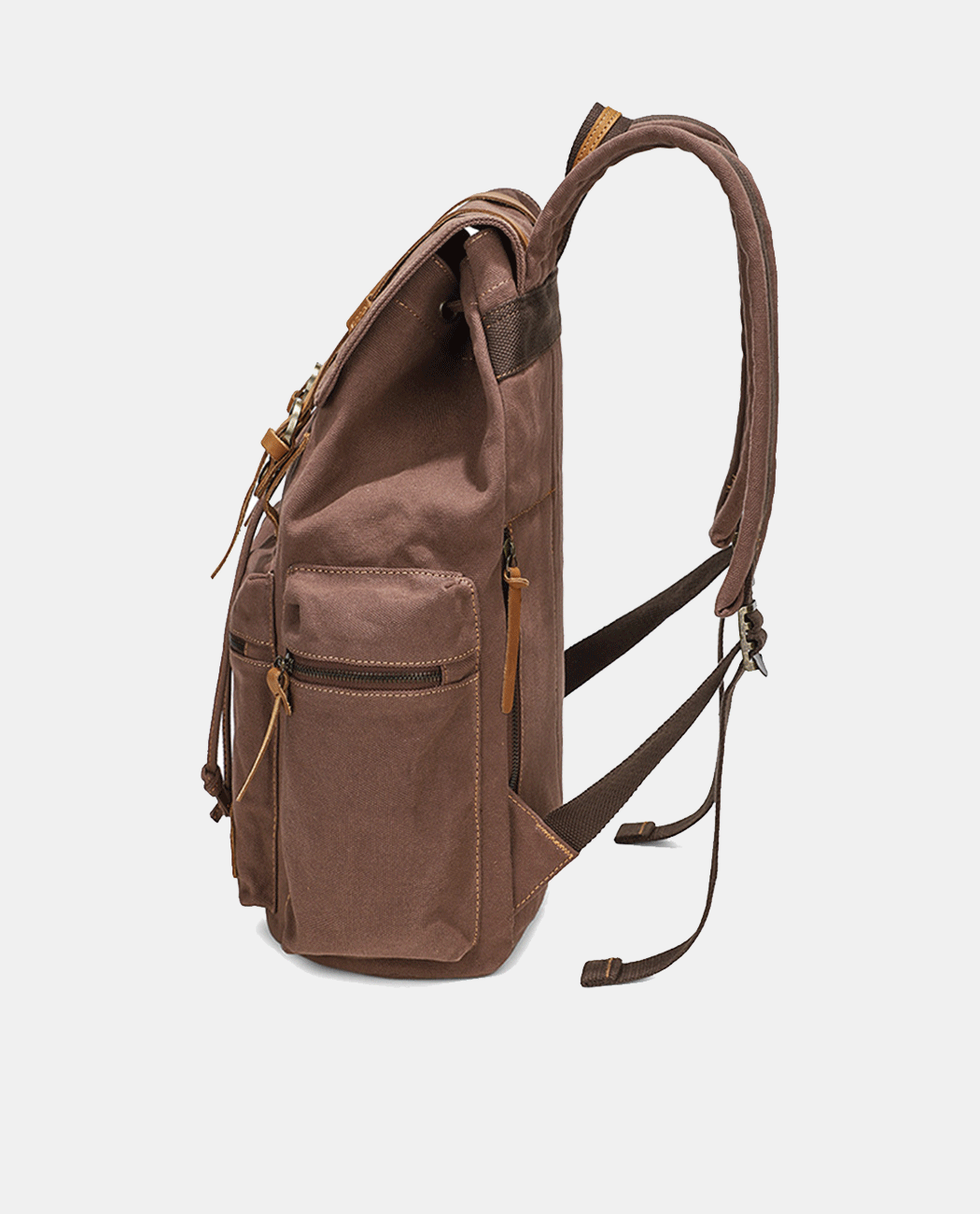 Brown Canvas Backpack -Backpacks- BAGHUGS-KJ1003-Gray