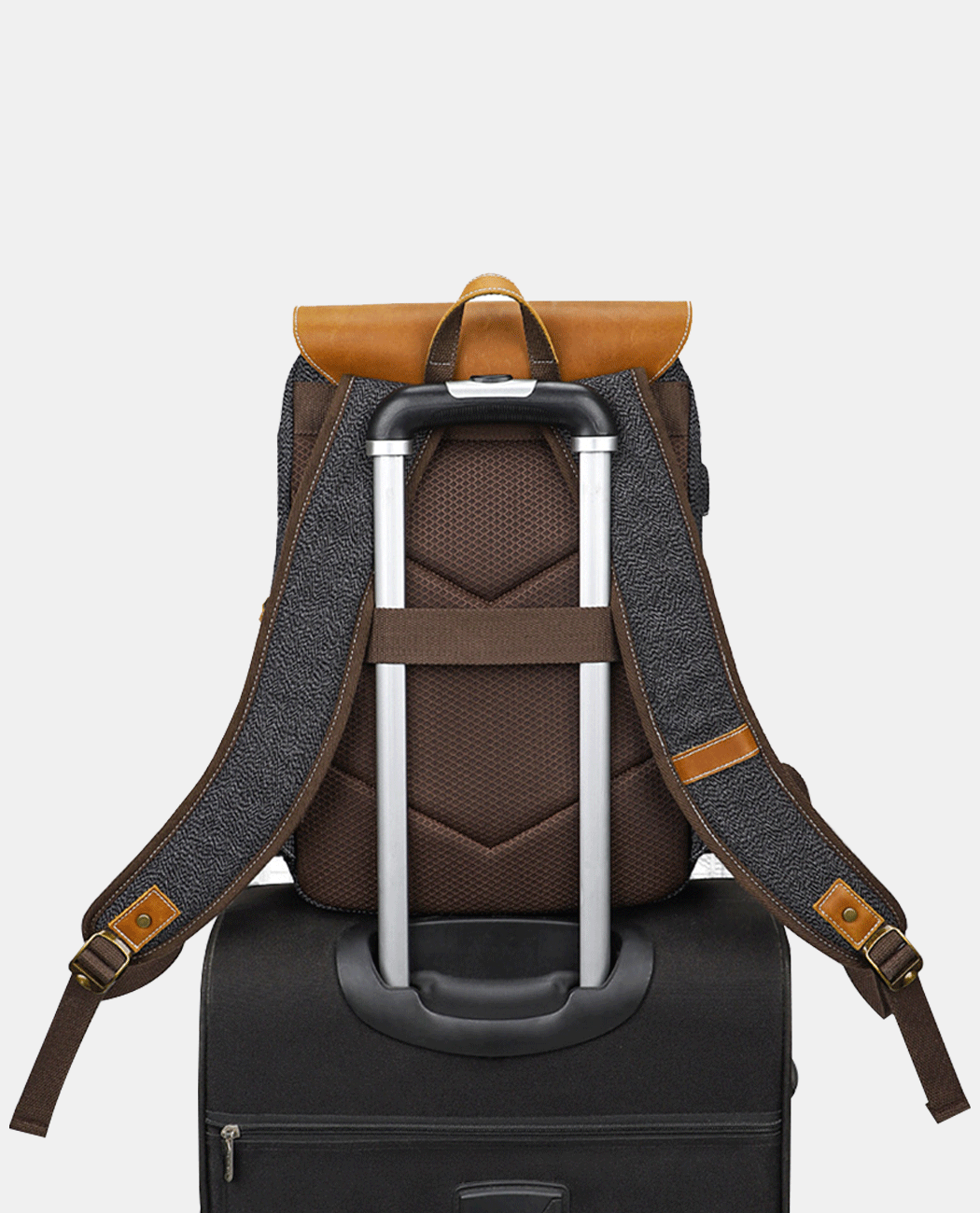 Moss Flip Canvas Backpack -Backpacks- BAGHUGS-KJB1026-Army Green