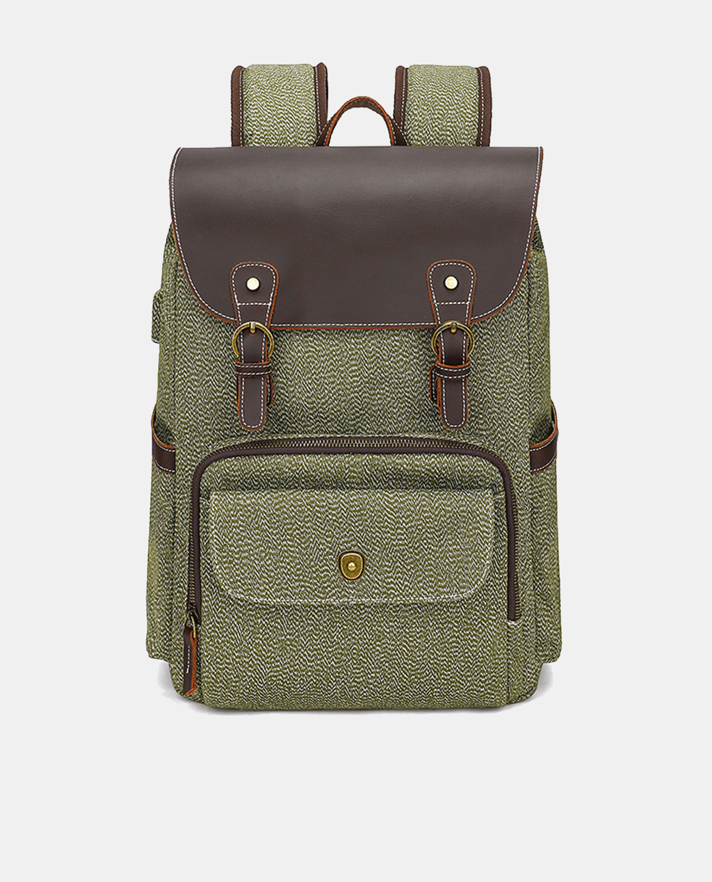 Moss Flip Canvas Backpack -Backpacks- BAGHUGS-KJB1026-Army Green