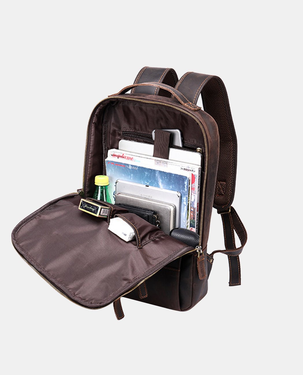 Midnight Voyager Executive Backpack -Backpacks- BAGHUGS-LEBP-7419-Deep Brown