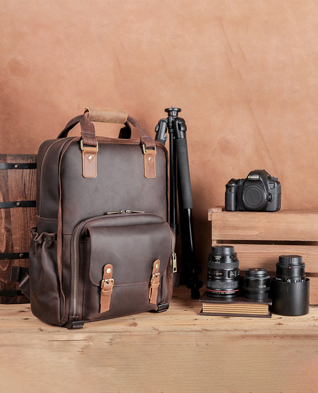 Navigator Camera Backpack -Backpacks- BAGHUGS-LEBP-9011-Deep Brown