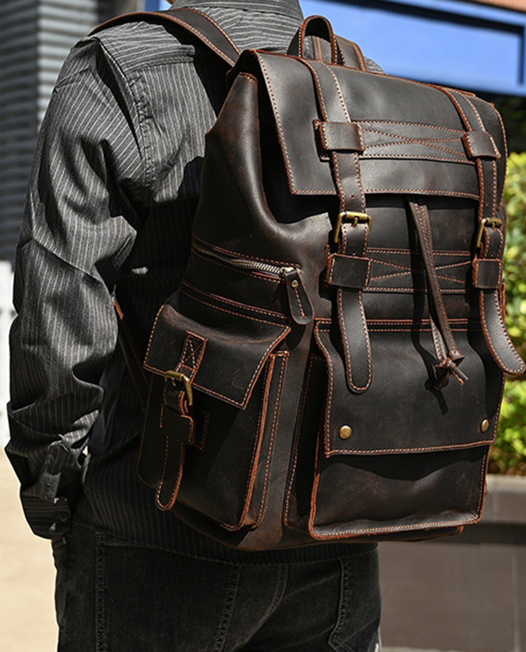 Journey Bond Backpack -Backpacks- BAGHUGS-LEBP-9300-Deep Brown