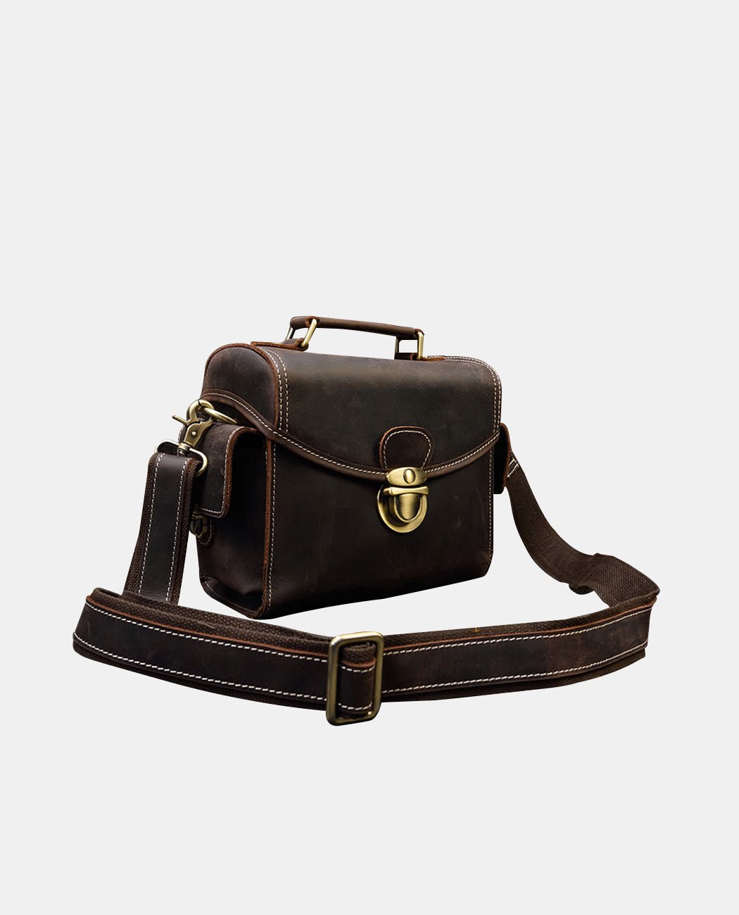 Dark Brown Vintage Camera Bag -Bags- BAGHUGS--