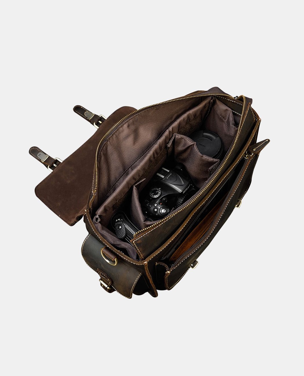 Deep Brown Class Camera Bag -Bags- BAGHUGS-LECR-4988-Black