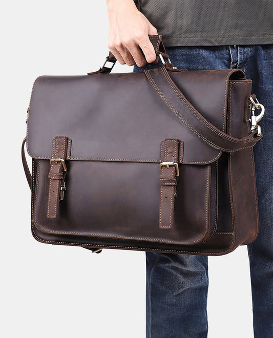 Oliver Heritage Messenger Bag -Bags- BAGHUGS-LEHB-1112-Brown