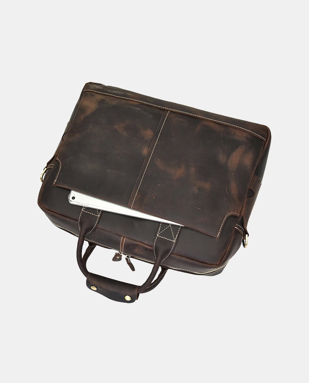 Timeless Elegance Laptop Bag -Bags- BAGHUGS-LEHB-7051-Deep Brown