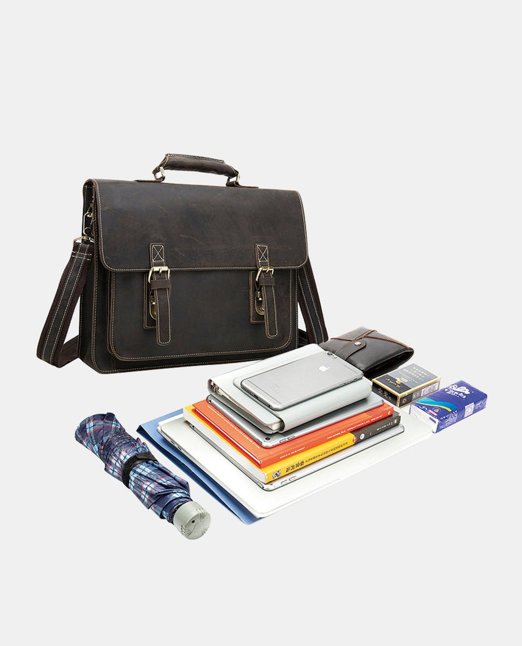 Oscar Trust Messenger Bag -Bags- BAGHUGS-LEHB-9874-Deep Brown