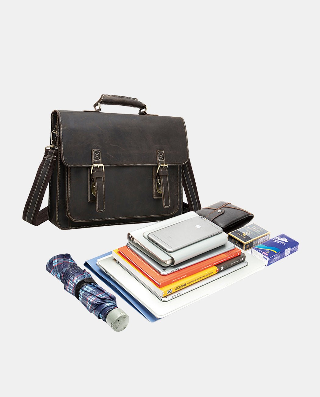 Oscar Trust Messenger Bag -Bags- BAGHUGS-LEHB-9874-Deep Brown