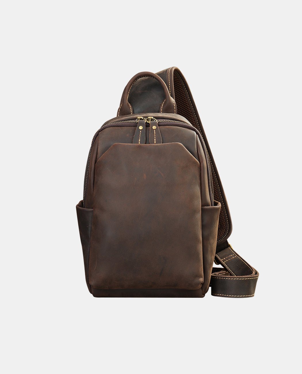 Milan Style Simple Shoulder Bag -Bags- BAGHUGS-LETT-1444-Dark Brown