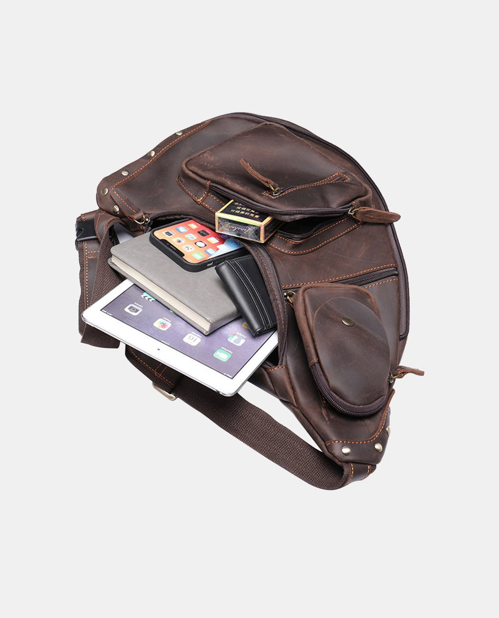 Milano Chic Crossbody Bag -Bags- BAGHUGS-LETT-1456-Dark Brown