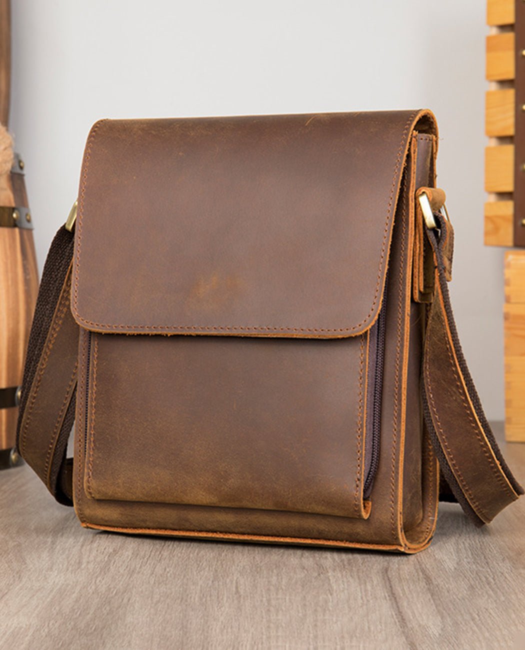 Heritage Vertical Messenger -Bags- BAGHUGS-LETT-2341-Brown