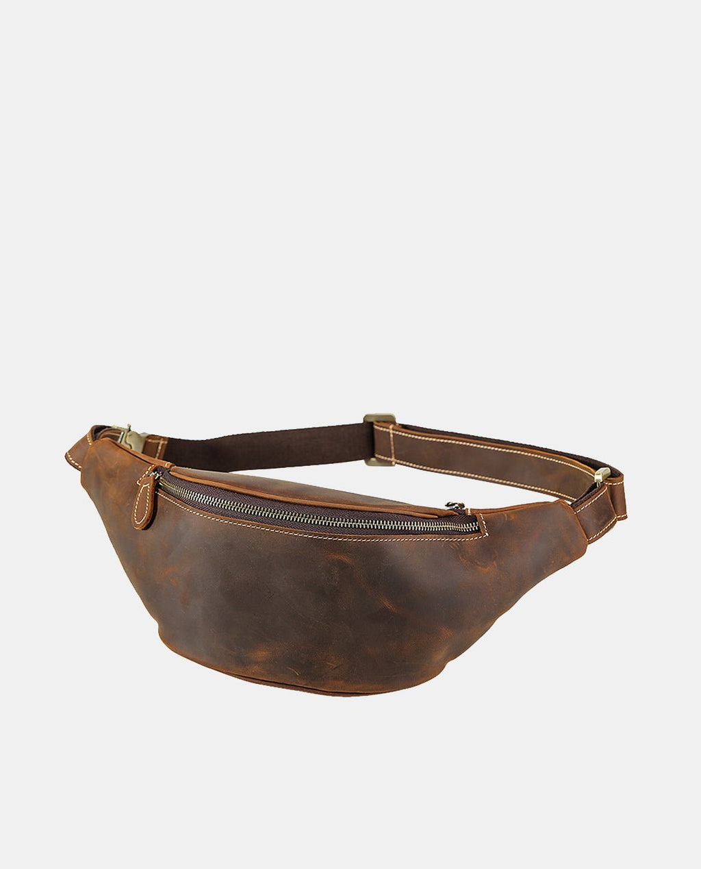 Bruno Leather Waist Bag -Bags- BAGHUGS-LETT-3697-Dark Brown