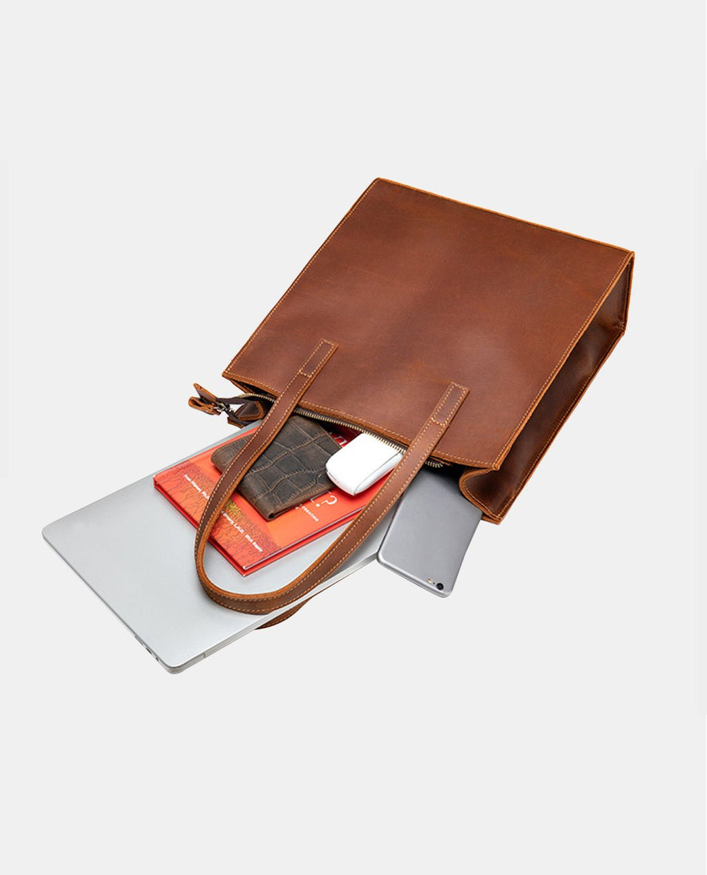 Timeless Luxe Tote -Bags- BAGHUGS-LETT-5789-Deep Brown