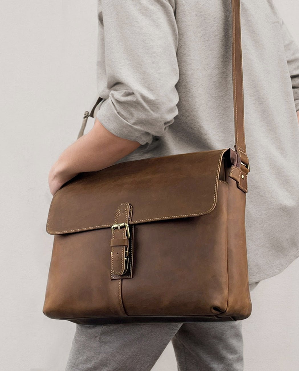 Nomad's Classic Satchel -Bags- BAGHUGS--Loess Color