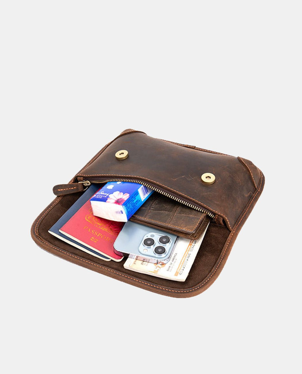 Rustic Explorer Pouch -Bags- BAGHUGS-LETT-8910-Dark Brown