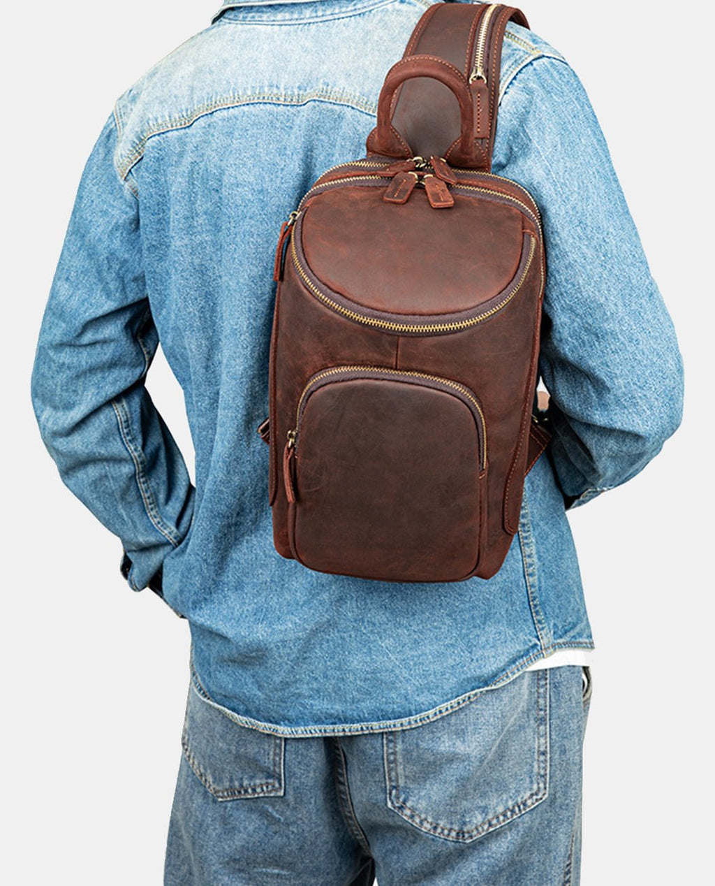 Sleek Brown Messenger Carrier -Bags- BAGHUGS-LETT-9600-Orange