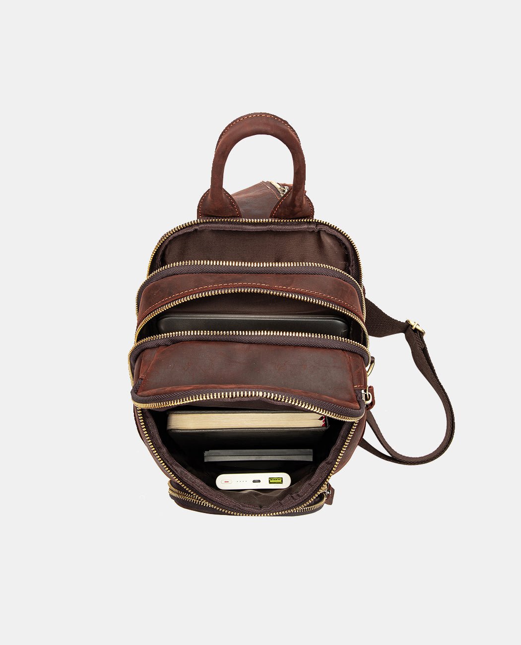 Sleek Brown Messenger Carrier -Bags- BAGHUGS-LETT-9599-Red Brown