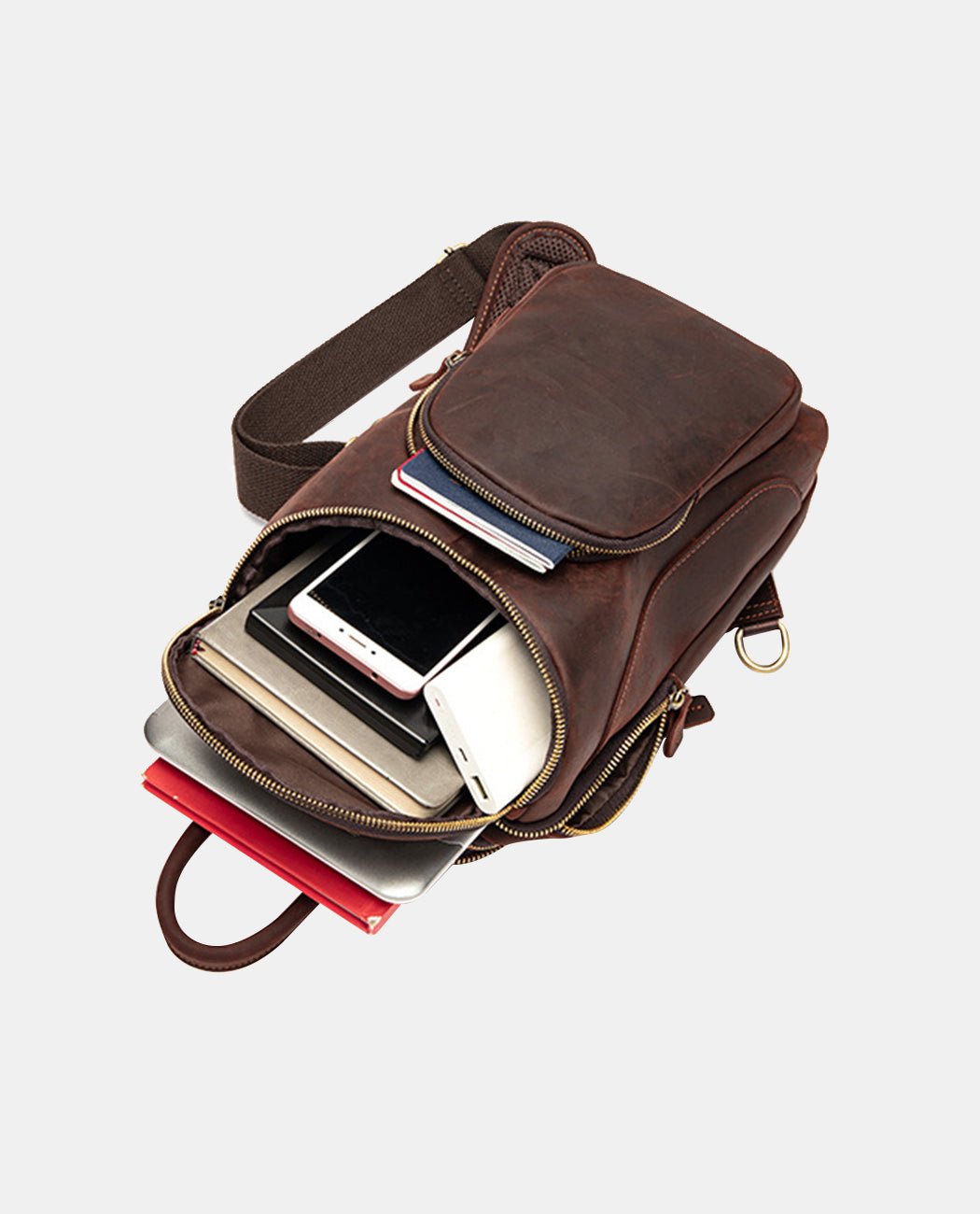 Sleek Brown Messenger Carrier -Bags- BAGHUGS-LETT-9599-Red Brown