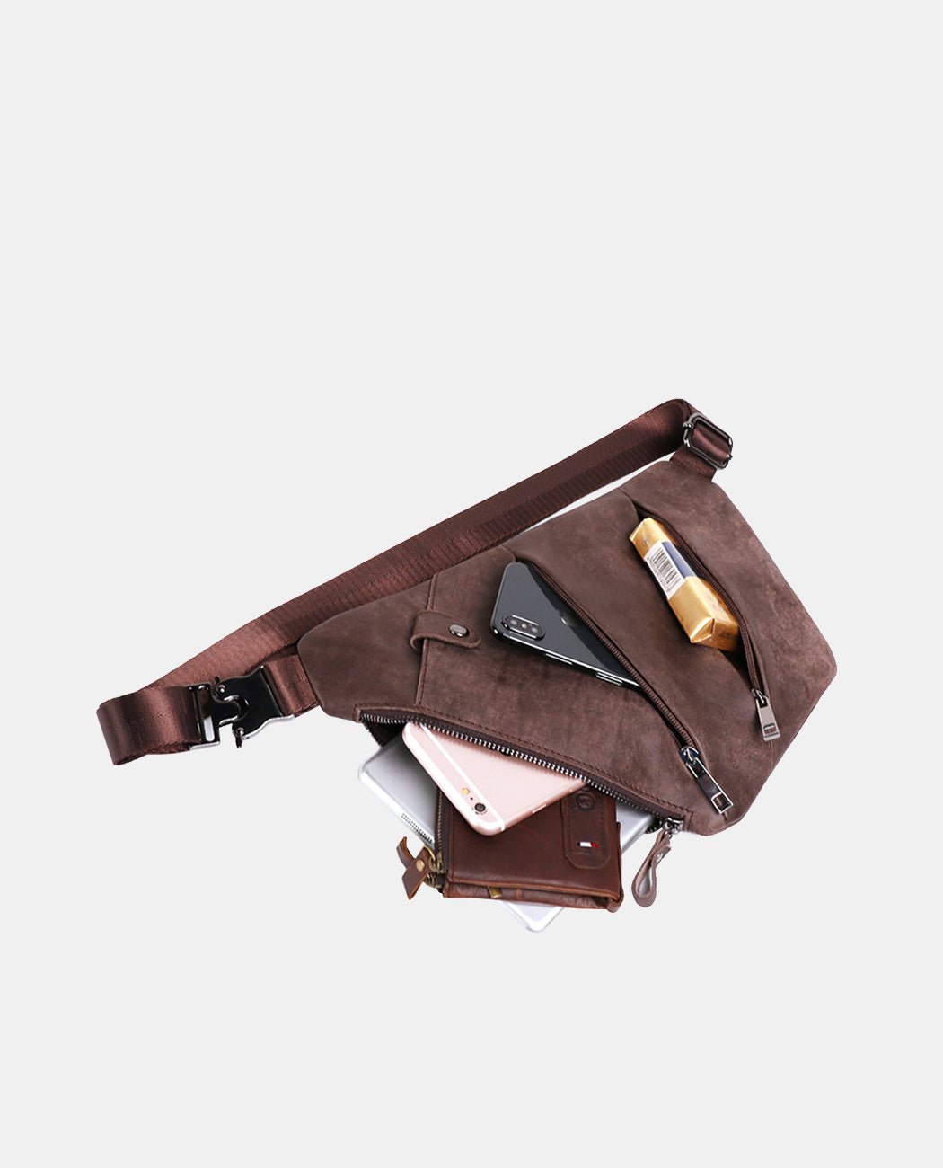 Chic Casual Crossbody Bag -Bags- BAGHUGS-LETT-9984-Red Brown