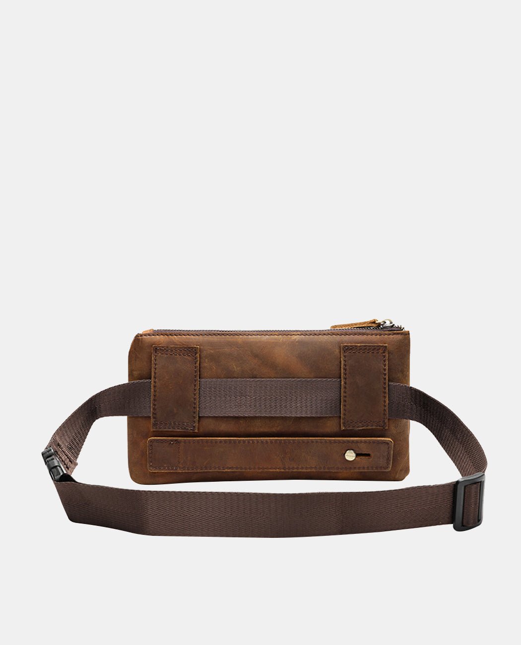 Practical Vintage Leather Waist Bag -Bags- BAGHUGS-LEYB-4668-Dark Brown