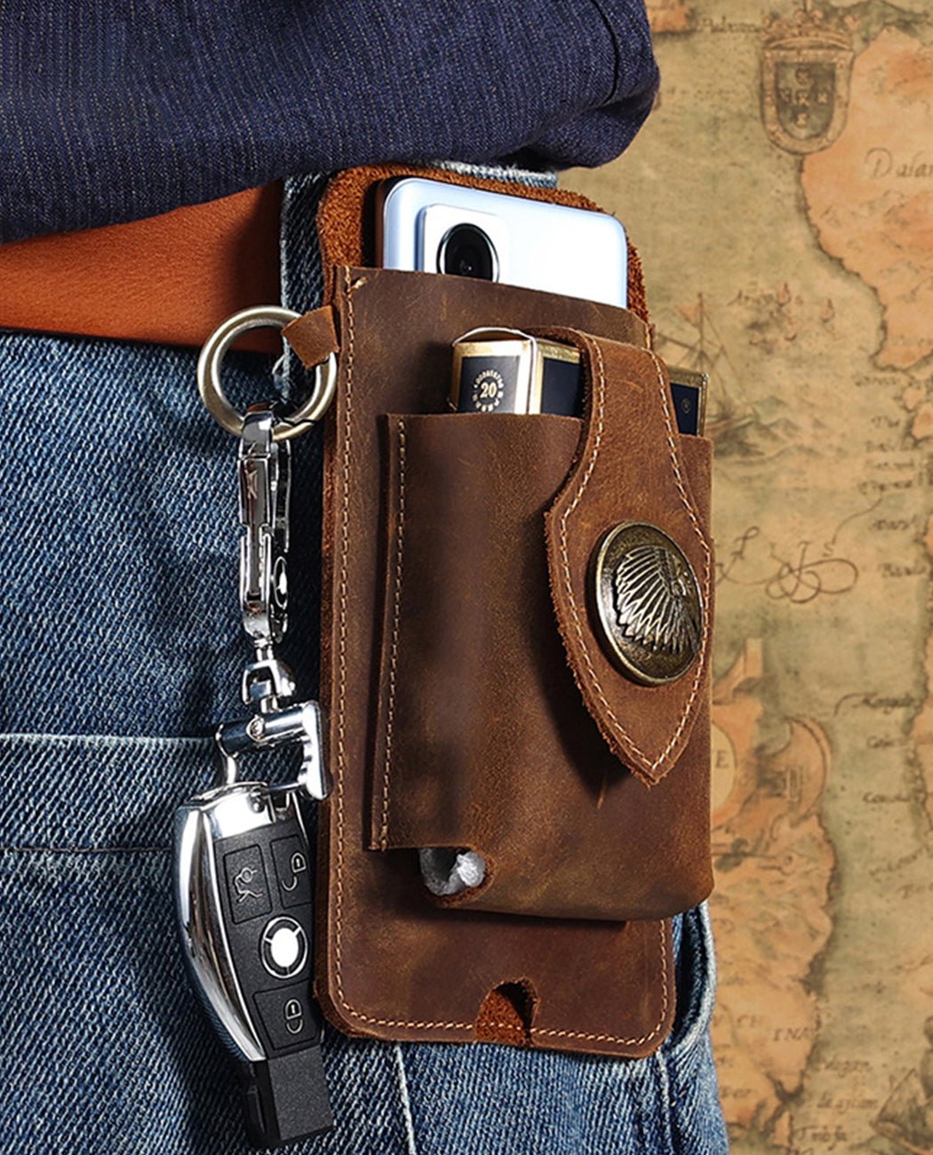 Heritage Crest Holster Pouch -Bags- BAGHUGS-LEYB-8441-Deep Brown