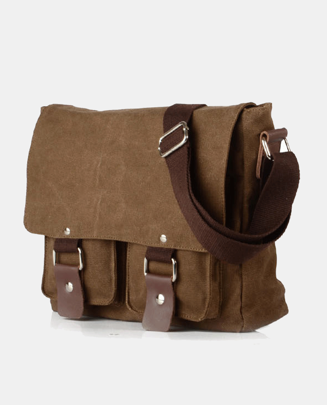 Light Green Canvas Messenger Bag -Bags- BAGHUGS-MC2102-Blue Gray