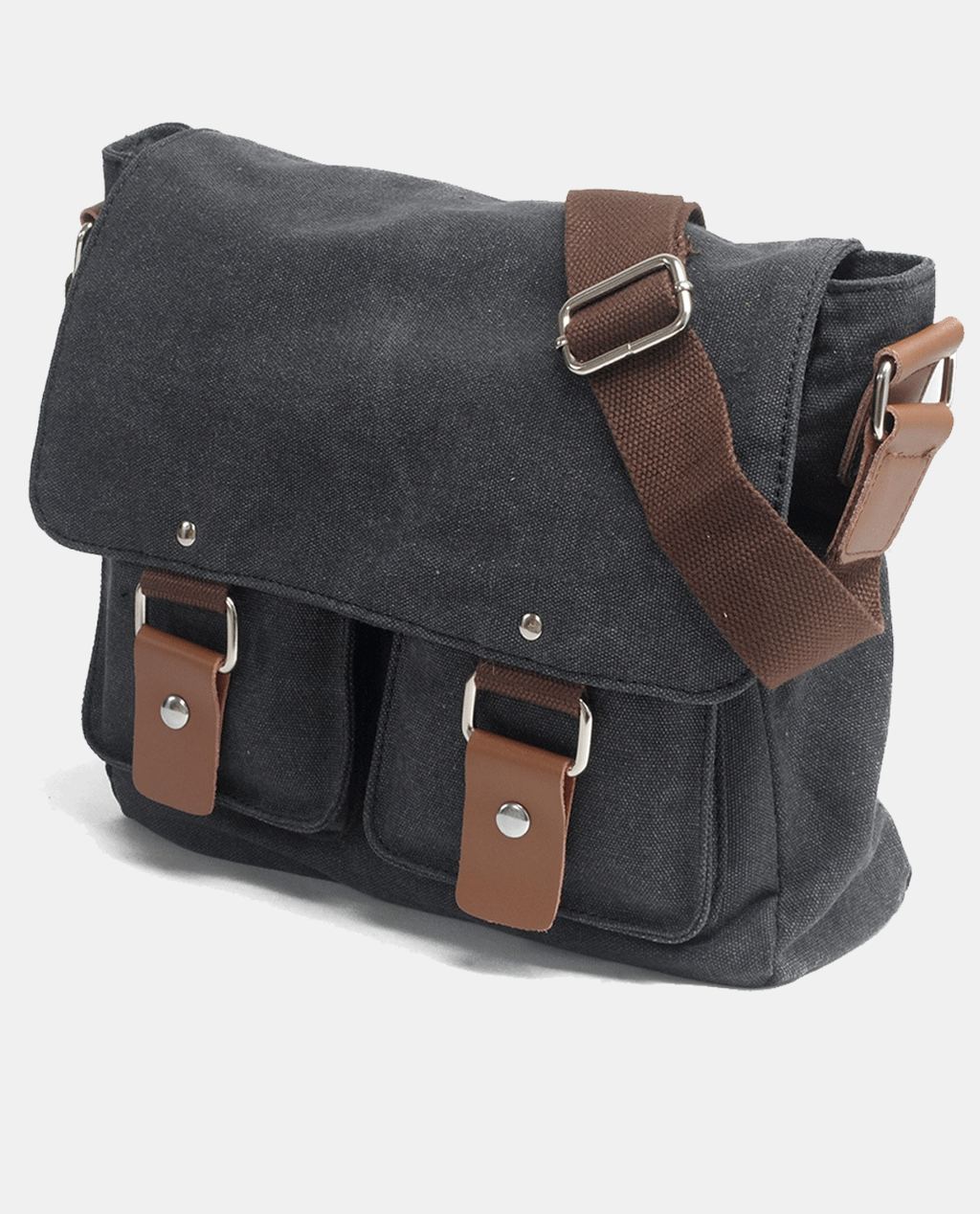 Light Green Canvas Messenger Bag -Bags- BAGHUGS-MC2102-Blue Gray