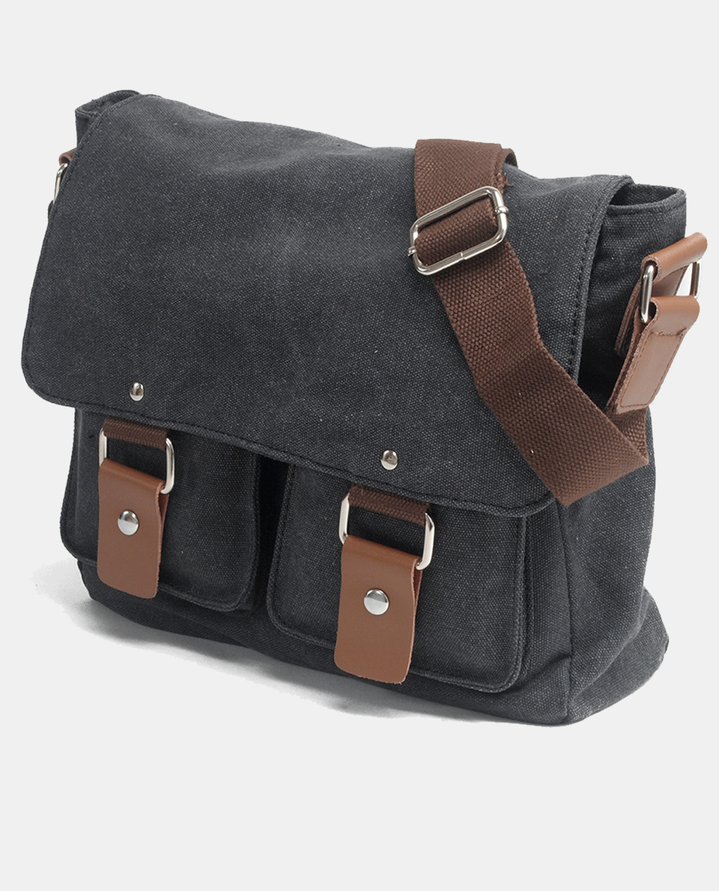 Light Green Canvas Messenger Bag -Bags- BAGHUGS-MC2102-Blue Gray
