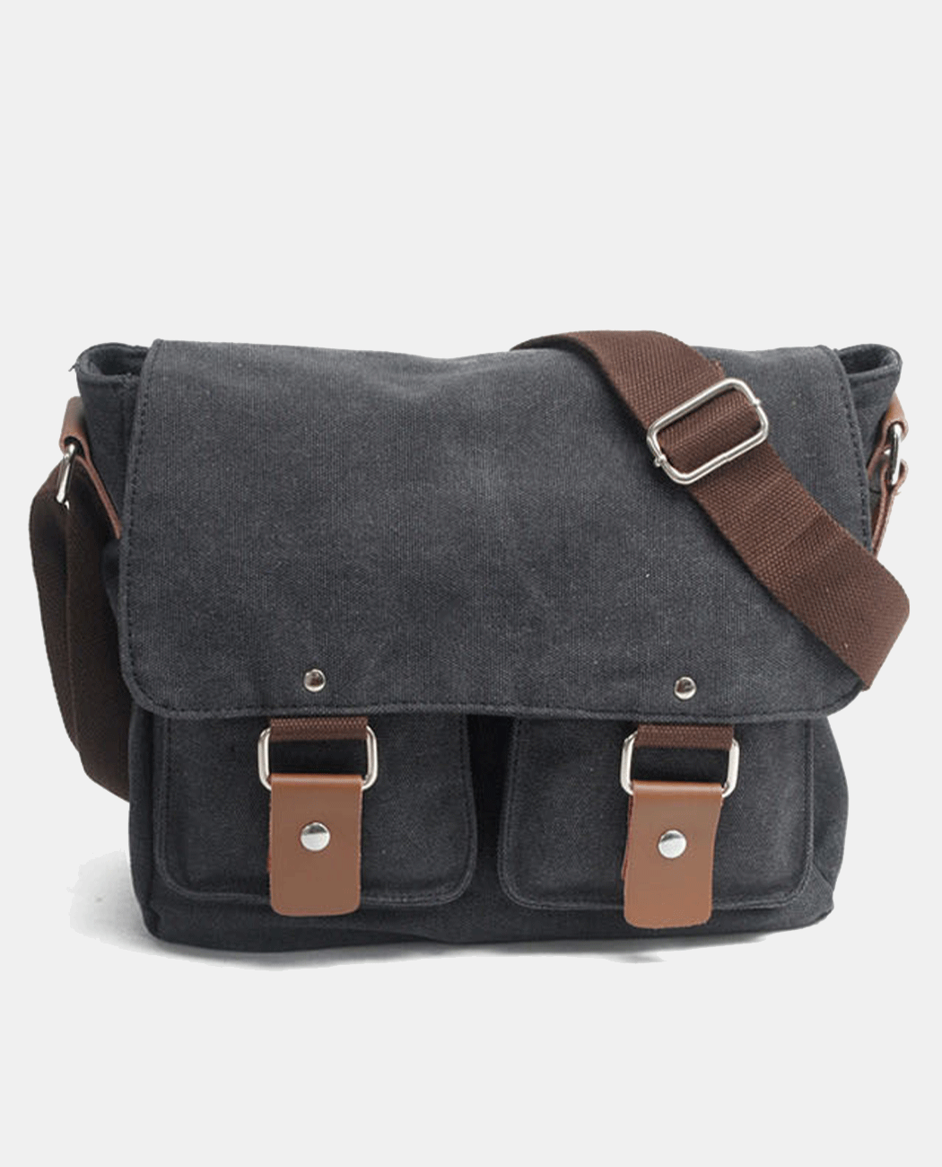 Light Green Canvas Messenger Bag -Bags- BAGHUGS-MC2102-Blue Gray