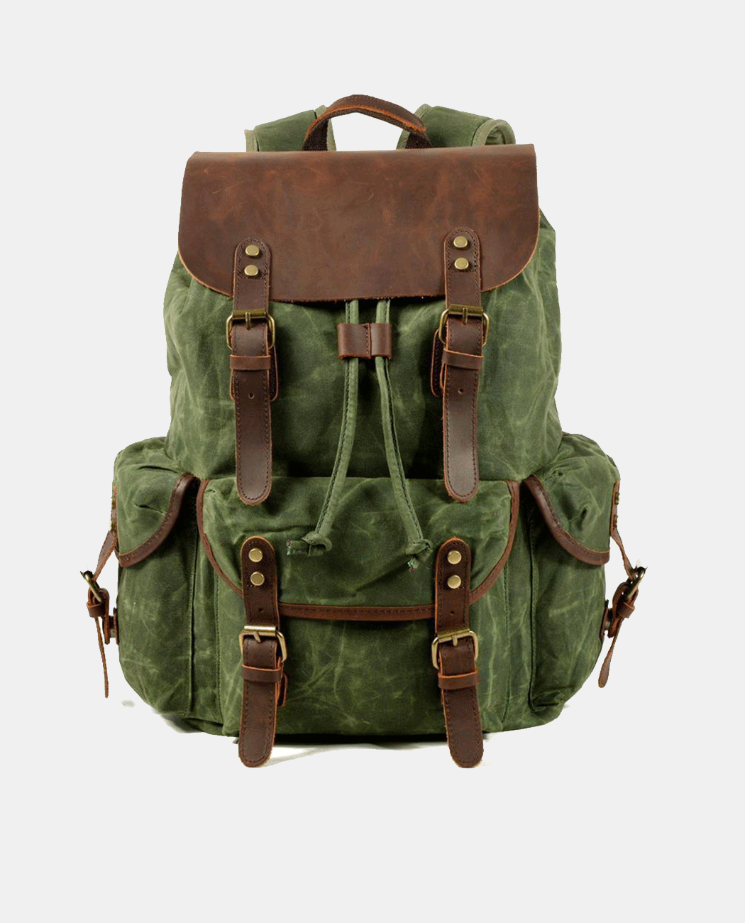 Brown Leisure Canvas Backpack -Backpacks- BAGHUGS-MC6106-Green
