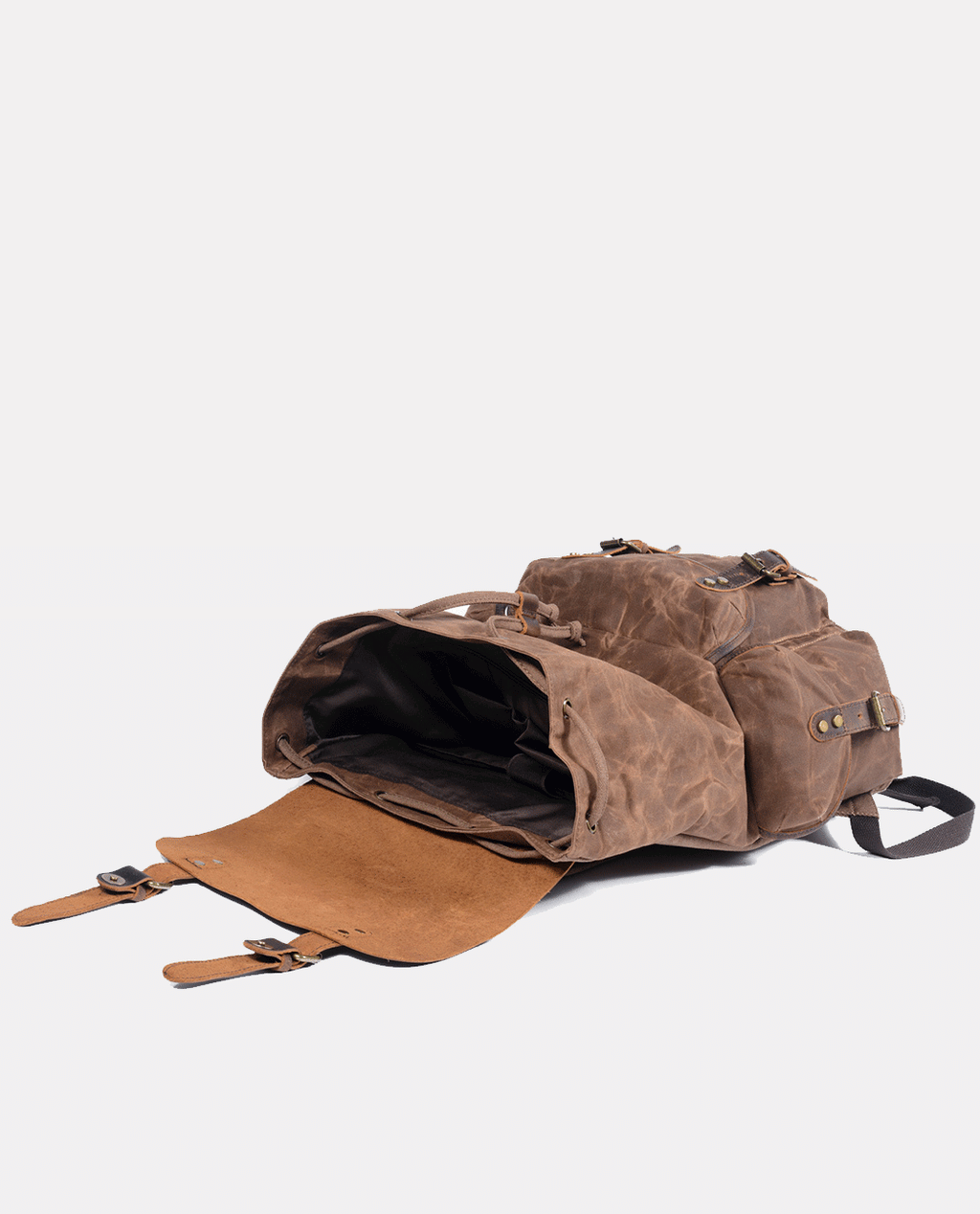 Brown Leisure Canvas Backpack -Backpacks- BAGHUGS-MC6110-Brown