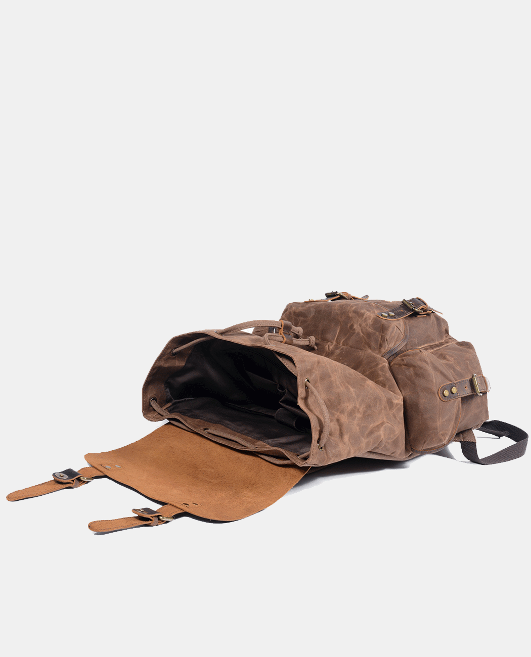 Brown Leisure Canvas Backpack -Backpacks- BAGHUGS-MC6110-Brown