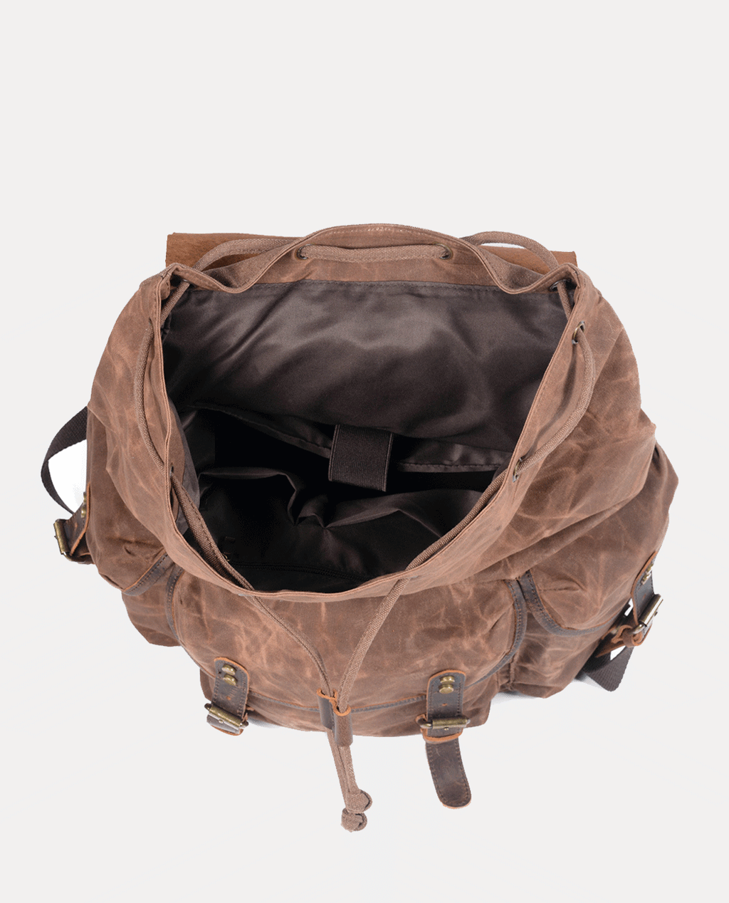Brown Leisure Canvas Backpack -Backpacks- BAGHUGS-MC6110-Brown