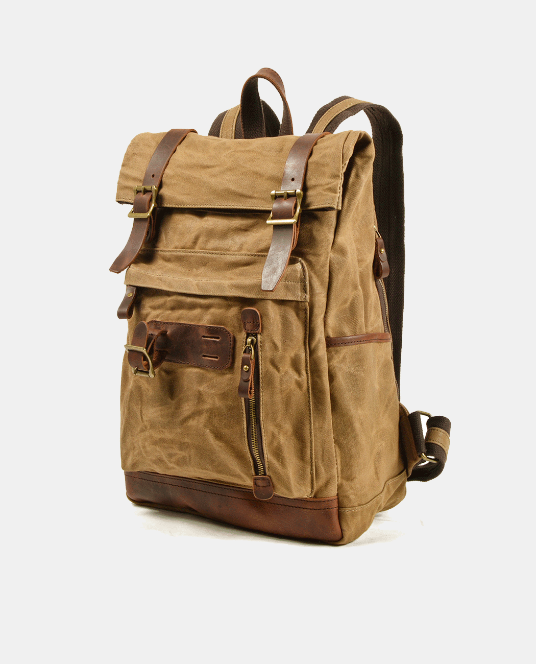 Desert Large Canvas Backpack -Backpacks- BAGHUGS-MC6896-Brass Color