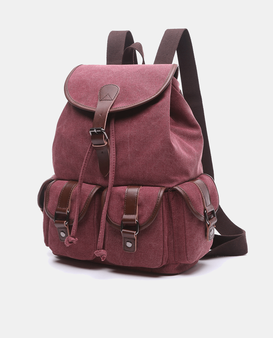 Dark Knight Canvas Backpack -Backpacks- BAGHUGS-MG8094-Burgundy Color